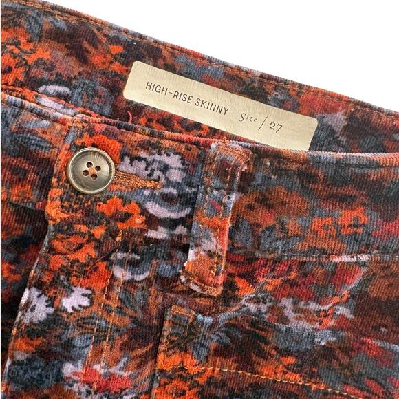 Pilcro Velvet Multicolor Floral Skinny Pants Anthropologie Women’s 4 / 27 - Picture 13 of 13